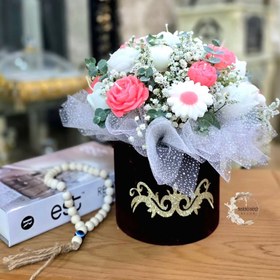 تصویر باکس شمع سفید و صورتی 