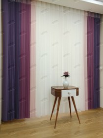 تصویر پرده دیکی ورتیلاین یا ورتیکال طرح بنفش کد 006 Brillant Dikey Drope Curtain Simple