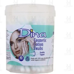 تصویر گوش پاک کن آرایشی دینا 80 عددی Dina Cosmetic Cotton Swabs 80 Pcs