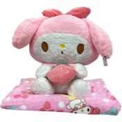 تصویر عروسک پتو دار ملودی توت فرنگی به دست صورتی کد6946 