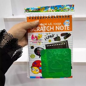 تصویر اسکراچ نوت ذغالی به همراه شابلن - A6 Charcoal scratch note 1160