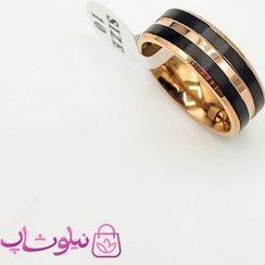 تصویر انگشتر رینگ مردانه استیل مشکی 