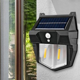 تصویر چراغ خورشیدی طرح بتمن دو لامپ Batman solar light twin