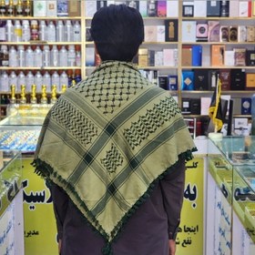 تصویر چفیه هندی | چفیه رومانی | چفیه عمانی | شال هندی | شال عمانی | رنگ سبز 