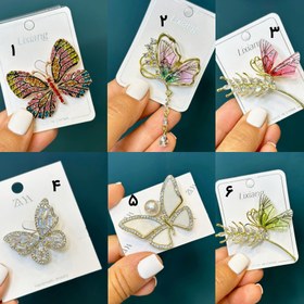 تصویر گل سینه طرح پروانه Butterfly design brooch