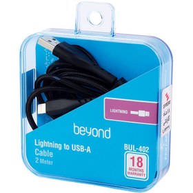 تصویر کابل آیفونی فست شارژ Beyond BUL-402 2.1A 2m Beyond BUL-402 2.1A 2m USB TO LIGHTNING DATA CABLE