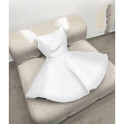 تصویر پیراهن عروسکی مجلسی کرپ مازراتی سایز فری 