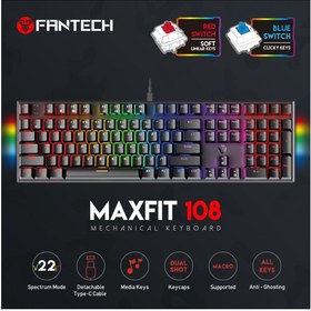 تصویر کیبورد باسیم گیمینگ فنتک MAXFIT108 MK855 