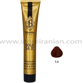 تصویر رنگ مو بیجورکا آلبالویی تیره شماره 5.6 حجم 100 میلی لیتر Bijourka Dark Mahogani Hair Color No.5.6 100ml