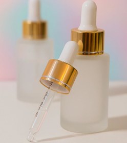 تصویر قطره چکان شیشه ای - ۳۰میل مشکی / میل قطره سفید نقره ای 