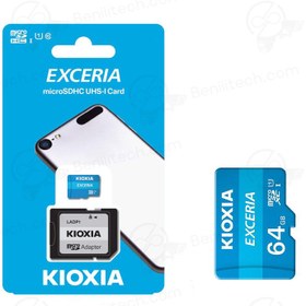 تصویر رم 64 گیگ کیوکسیا +خشاب KIOXIA 64GB Micro sd card 