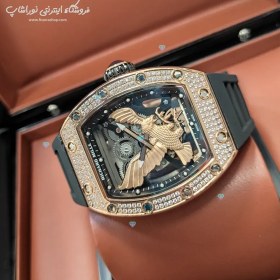 تصویر ساعت ریچارد میل شاهین نگین دار رزگلد ساعت مچی ریچارد میل (Richard mille)