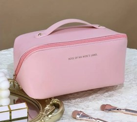 تصویر تراول بگ آرایشی سایز بزرگ و لاکچری مدل رز Luxury Travel Toiletry Bag Model: Rose