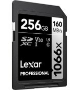 تصویر حافظه لکسارLexar 256GB Professional 1066x SDXC Memory Card, UHS-I, C10, U3, V30, Full-HD & 4K Video, Up To 160MB/s 