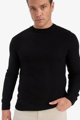 تصویر بافت و پلیور مردانه مشکی دفکتو | E801GY113458 اورجینال 