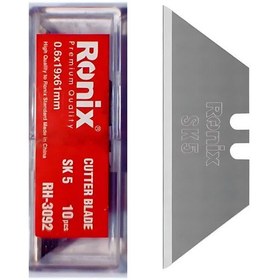 تصویر تیغ کاتر ذوزنقه ای رونیکس مدل RH-3092 مجموعه 10 عددی - قرمز 