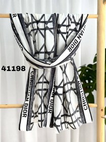 تصویر شال نخ ابریشم میله‌ای Dior (کد 41196) 