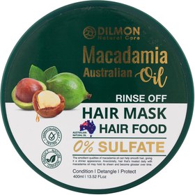 تصویر ماسک مو همراه با آبکشی حاوی روغن ماکادمیا 400 میل دیلمون Dilmon Macadamia Hair Mask 400 ml