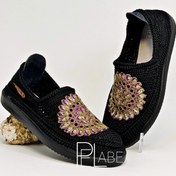 تصویر گیوه مدل سوزن دوزی - مشکی / giveh_zanane