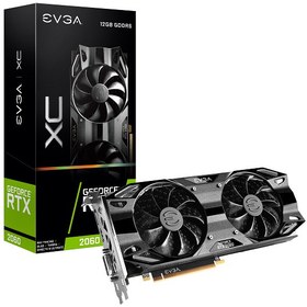 تصویر کارت گرافیک ای وی جی ای مدل GeForce RTX 2060 12GB XC با حافظه 12 گیگابایت EVGA GeForce RTX 2060 12GB XC Graphics Card