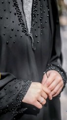 تصویر عبا جواهر دوزی مدل جده طرح مروارید لوکس و خاص 