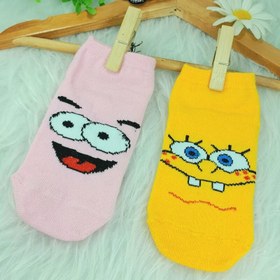 تصویر جوراب بچگانه تا به تا باب اسفنجی و پاتریک بسته ی دو جفتی SpongeBob vs. Patrick kids Socks