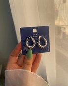 تصویر گوشواره حلقه ای نگینی 