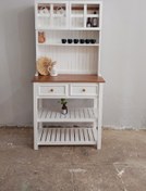 تصویر میز بار چوبی مدل D100 سفید قهوه ای 