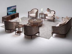 تصویر مبل ۷ نفره گلاریس گردویی براق 