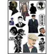 تصویر استیکر لپ تاپ و موبایل استیکریا طرح سریالی کد ImdbSt5003 مجموعه 12 عددی Peaky Blinders Sticker Pack Code ImdbSt5003