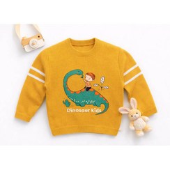 تصویر بافت طرح پسر و دایناسور 