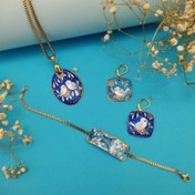 تصویر ست گردنبند و گوشواره و دستبند میناکاری کد JW996 