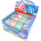 تصویر تراش و پاک کن اسکول مکس طرح ماهی بسته ۱۶ عددی 