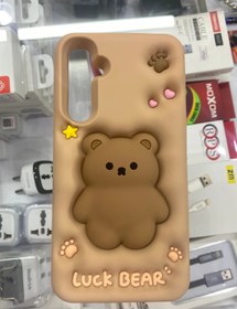 تصویر قاب گوشی فانتزی عروسکی خرسی فیجت برجسته Mobile cover luck bear silicone figet