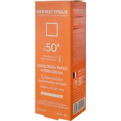 تصویر کرم ضدآفتاب رنگی پوست خشک spf50 بژ طبیعی درماتیپیک 