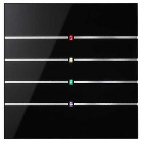 تصویر کلید هوشمند 80*80 – QUBIK LINE Glass keypad 8 buttons – black 