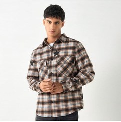 تصویر پیراهن چهارخانه آستین بلند لی کوپر با فیت معمولی برند lee cooper Lee Cooper Regular Fit Checked Shirt with Long Sleeves