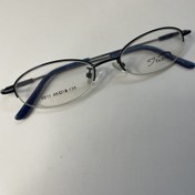 تصویر عینک طبی مردانه–زنانه مدل 0511 | فریم بیضی فلزی آبی‌ مشکی 