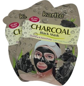 تصویر ماسک ورقه‌ای کاریته مدل Charcoal Black Mask 