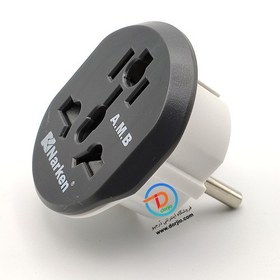 تصویر تبدیل برق 3 به 2 مارکن (تبدیل سه شاخه به دو شاخه برق) plug adaptor 3 pin to 2 pin