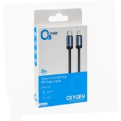 تصویر کابل شارژ پاوربانک فست تایپ سی به آیفون اکسیژن مدل LX22 
