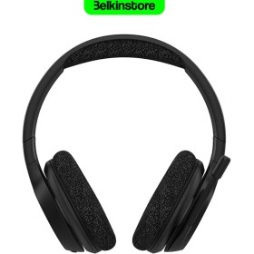 تصویر Belkin SoundForm هدست بی‌سیم روی گوش، هدفون برای کار، بازی، بازی، و مسافرت با میکروفون بوم داخلی - سازگار با iPhone، iPad، Galaxy و موارد دیگر - مشکی Belkin SoundForm Adapt Wireless Over-Ear Headset, Headphones for Work, Play, Gaming, &amp; Travel with Built-In Boom Microphone - Compatible with iPhone, iPad, Galaxy, and More - Black