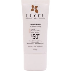 تصویر کرم ضد آفتاب کرم پودری آبرسان پوست چرب لوسل (Lucel) رنگ مدیوم SPF50 حجم 50 میلی لیتر Lucel Sunscreen moisturizing powder cream for Oily skin Color beige SPF50 volume 50 ml