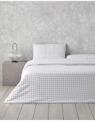 تصویر کاور لحاف دو نفره چک های ساده برای اتو کردن کتانی تخت دونفره 200X220 سانتی متر سلدون انگلیش هوم English Home 
