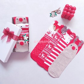 تصویر جوراب مچی زنانه طرح کریسمسی - طرح1 Christmas design women's socks