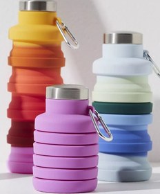 تصویر قمقمه سیلیکونی تاشو درب فلزی Silicone thermos