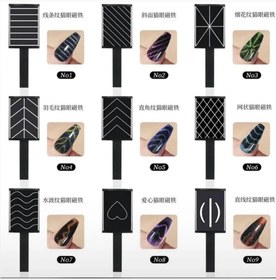 تصویر مگنت مستطیلی طرح دار طراحی ناخن مشکی 