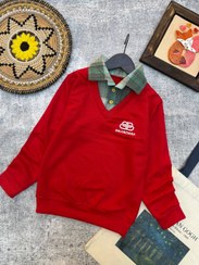 تصویر بلوز تک یقه پیراهنی یلدایی پسرانه از سایز۴۵ تا ۶۰ 