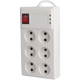 تصویر محافظ برق صوتی تصویری 4 خانه پارت الکتریک با کابل 3 متری مدل PE8792 Part Electric PE8792 Voltage Protector