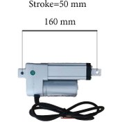 تصویر جک برقی خطی 12 ولت کورس 5 سانت 1000نیوتن 